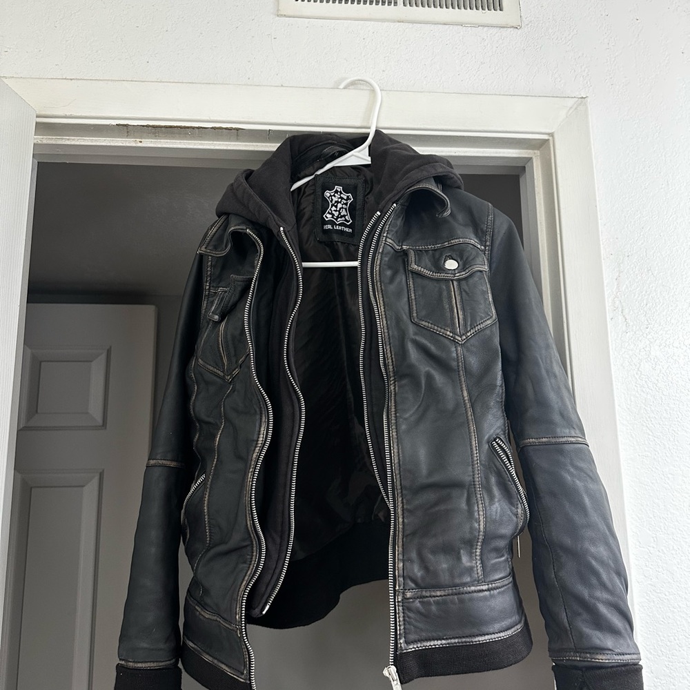 Women’s Genuine Leather Bomber Jacket